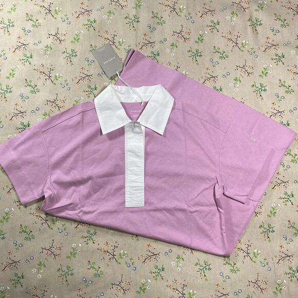 Everlane Polo Shirt Dress Short Sleeve Mini Mauve Small Organic Cotton NWT - Picture 2 of 8